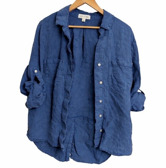 cloth & stone Tops - Women's Blue Button Down - Large